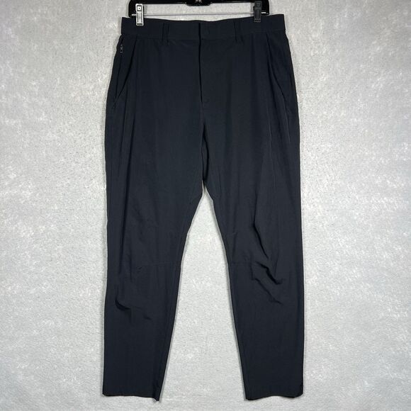 Fabletics Pants Mens 32x30 Black Performance Stretch Chino Golf Pants Classic - Picture 1 of 12